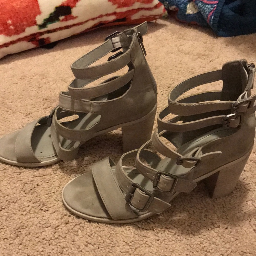 Gray Strappy Heel
